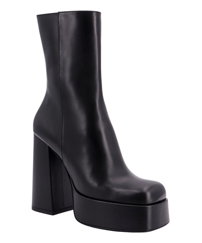 Shop Versace Heeled Boots In Black