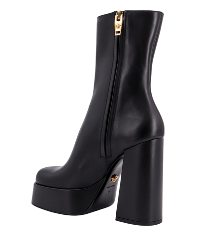 Shop Versace Heeled Boots In Black