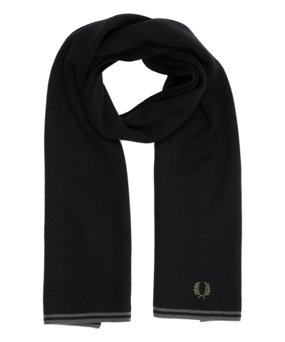 Shop Fred Perry Wool Scarf In Black
