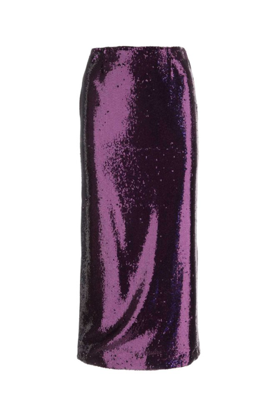 Shop Philosophy Di Lorenzo Serafini Sequined Straight Hem Skirt In Purple