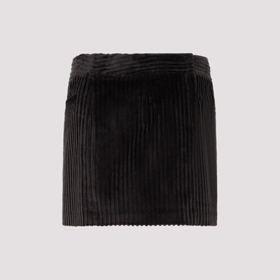 Shop Dolce & Gabbana Mini Velvet Skirt In Brown