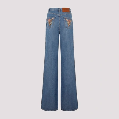 Shop Etro Wide Leg Denim Jeans In Blue