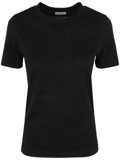 Shop Moncler Short Sleeves T-shirt Clothing In Black