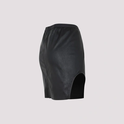 Shop Rick Owens Diana Leather Mini Skirt In Black