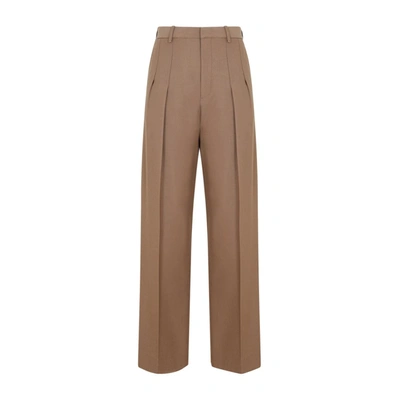 Shop Victoria Beckham Front Pleat Trousers Pants In Nude &amp; Neutrals