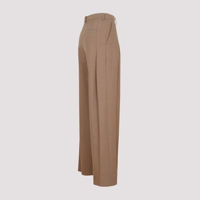 Shop Victoria Beckham Front Pleat Trousers Pants In Nude &amp; Neutrals