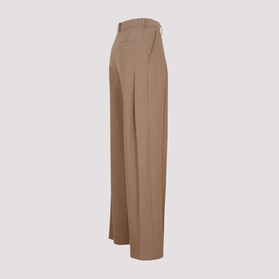 Victoria Beckham Front Pleat Trousers In Nude &amp; Neutrals