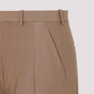 Shop Victoria Beckham Front Pleat Trousers Pants In Nude &amp; Neutrals