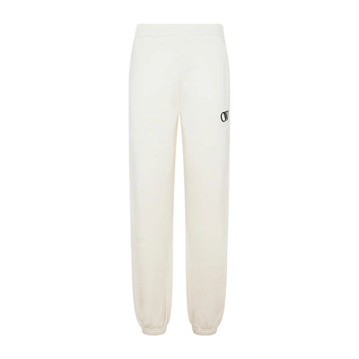 Shop Off-white Flock Ow Cuff Sweatpant Pants In Black