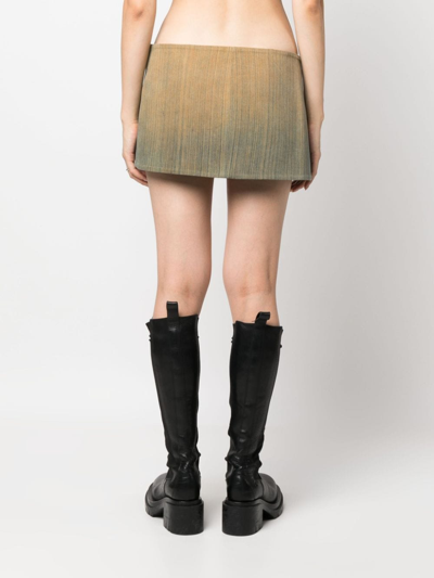 Shop Diesel De-lori-fsd Low-rise Denim Miniskirt In Brown