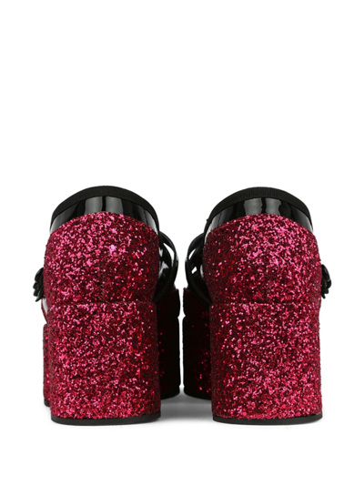 Shop Noir Kei Ninomiya Glittered Platform Loafers In Black