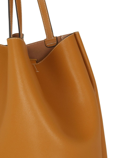 Shop Balmain Polished-finish Tote Bag In Brown