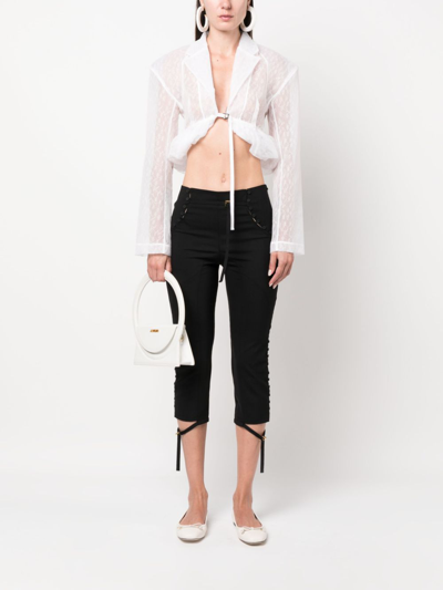 Shop Jacquemus La Veste Dentelle Cropped Jacket In White