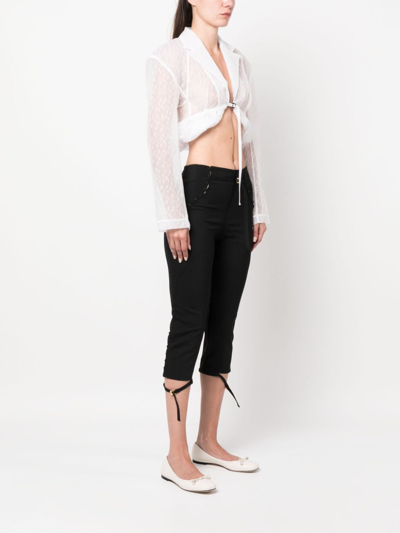 Shop Jacquemus La Veste Dentelle Cropped Jacket In White