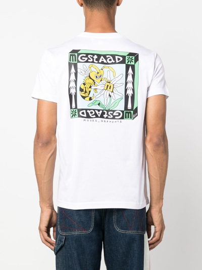 Modes Garments Graphic-print Cotton T-shirt In White