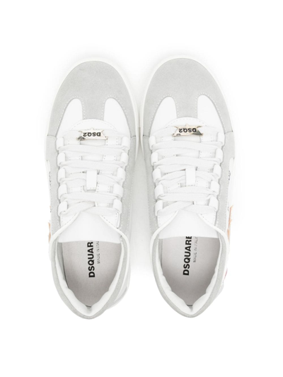Dsquared2 Maple-lead Panelled Sneakers In White