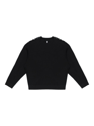 Marcelo Burlon County Of Milan Bandana Print Wool Blend Knit Sweater In Black