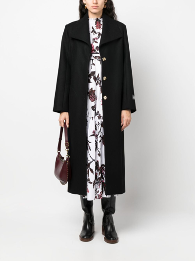 Patou Single-breasted Wool-blend Coat In Black