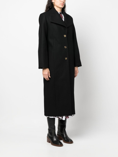 Patou Single-breasted Wool-blend Coat In Black