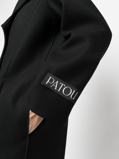 Patou Single-breasted Wool-blend Coat In Black