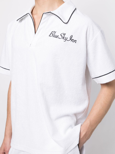 Shop Blue Sky Inn Logo-embroidered Polo Shirt In White