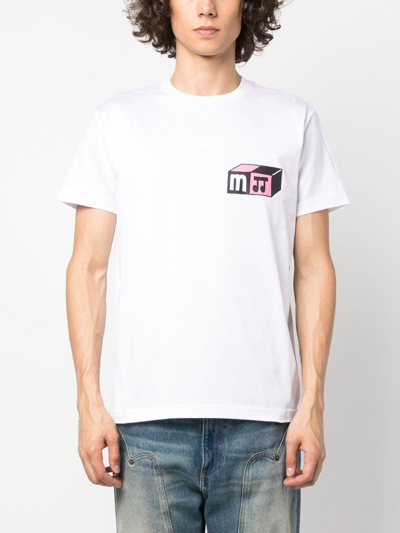 Shop Modes Garments Logo-print Cotton T-shirt In White