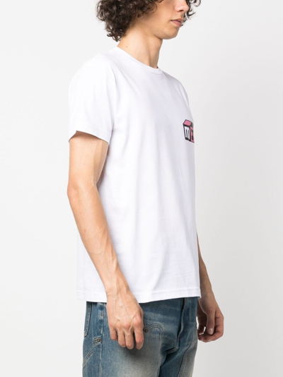Shop Modes Garments Logo-print Cotton T-shirt In White