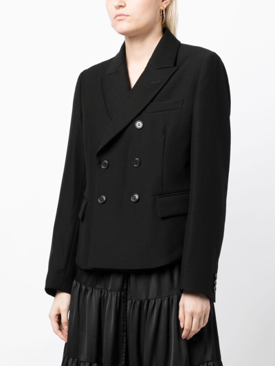 Shop Noir Kei Ninomiya Lace-up Double-breasted Blazer In Black