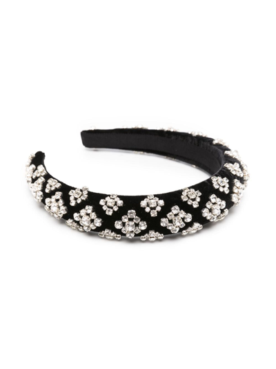 Shop Jennifer Behr Marlena Crystal-embellished Headband In Black