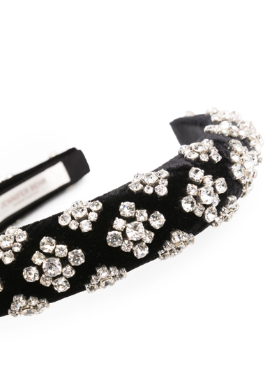 Jennifer Behr Margaret Pearly Velvet Headband In Black