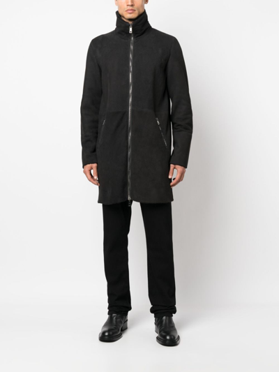 Shop Giorgio Brato Zip-up Sheepskin Jacket In Black
