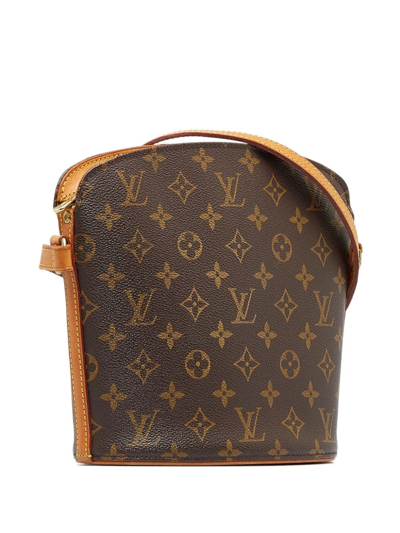 Pre-owned Louis Vuitton 2001 Monogram Drouot Shoulder Bag In Brown