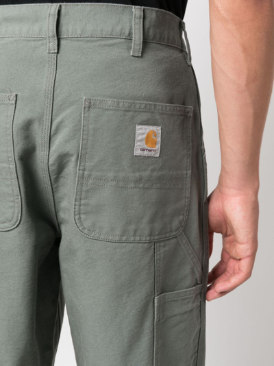 Shop Carhartt Straight-leg Organic-cotton Trousers In Green
