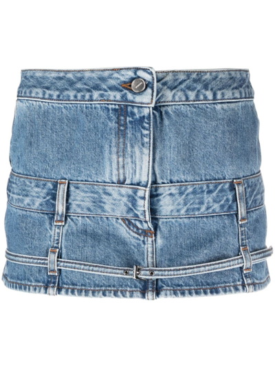 Shop Jacquemus La Mini De Nimes Criollo Denim Miniskirt In Blue