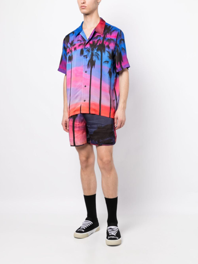 Blue Sky Inn Graphic-print Elasticated-waist Shorts In Blue