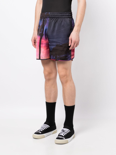 Blue Sky Inn Graphic-print Elasticated-waist Shorts In Blue