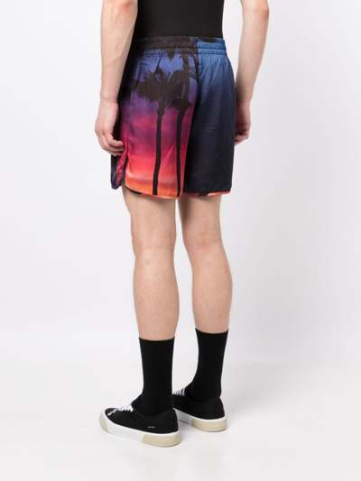 Blue Sky Inn Graphic-print Elasticated-waist Shorts In Blue