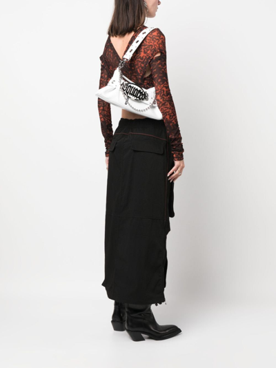 Dsquared2 Gothic Leather Shoulder Bag In White