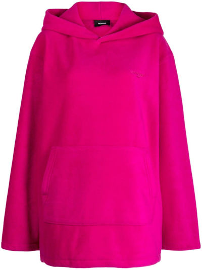 Shop We11 Done Logo-embroidered Pouch-pocket Hoodie In Pink