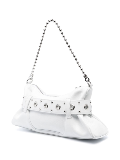 Dsquared2 Gothic Leather Shoulder Bag In White