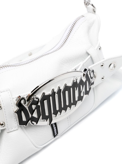 Shop Dsquared2 Gothic Leather Shoulder Bag In White