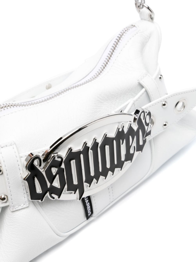 Dsquared2 Gothic Leather Shoulder Bag In White