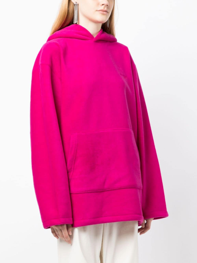 Shop We11 Done Logo-embroidered Pouch-pocket Hoodie In Pink