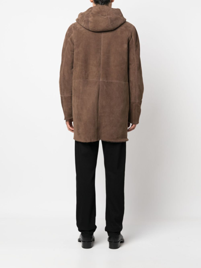 Shop Giorgio Brato Zip-up Sheepskin Jacket In Brown