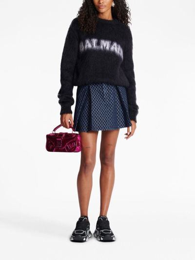 Balmain Black Mohair Sweatshirt In Black