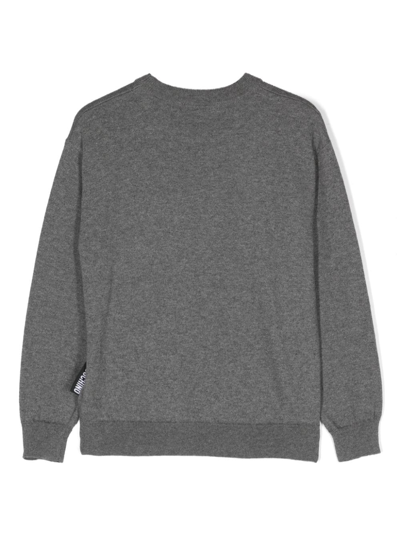 Shop Moschino Teddy Bear Intarsia-knit Jumper In Grey