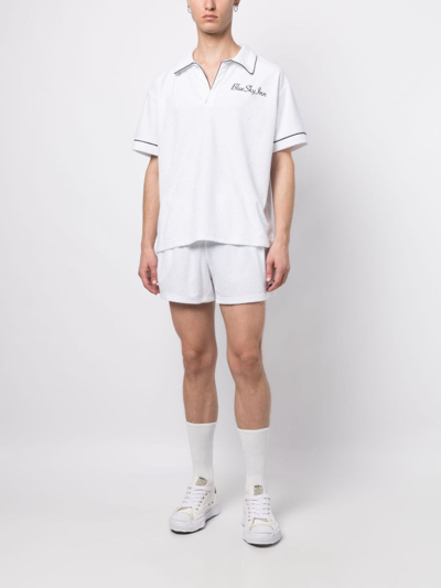 Blue Sky Inn Textured-finish Deck Shorts In White