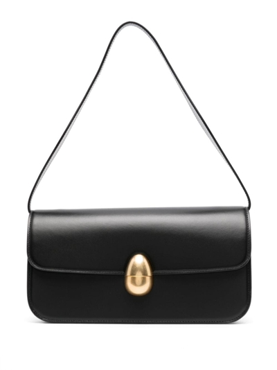 Neous Polished-finish Shoulder Bag In Black