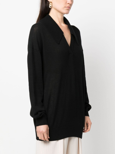 Shop Khaite Elsia Collared Cashmere Jumper In Black