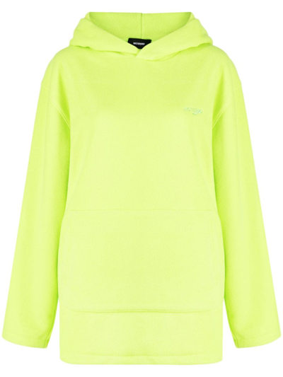 Shop We11 Done Logo-embroidered Cotton Hoodie In Green